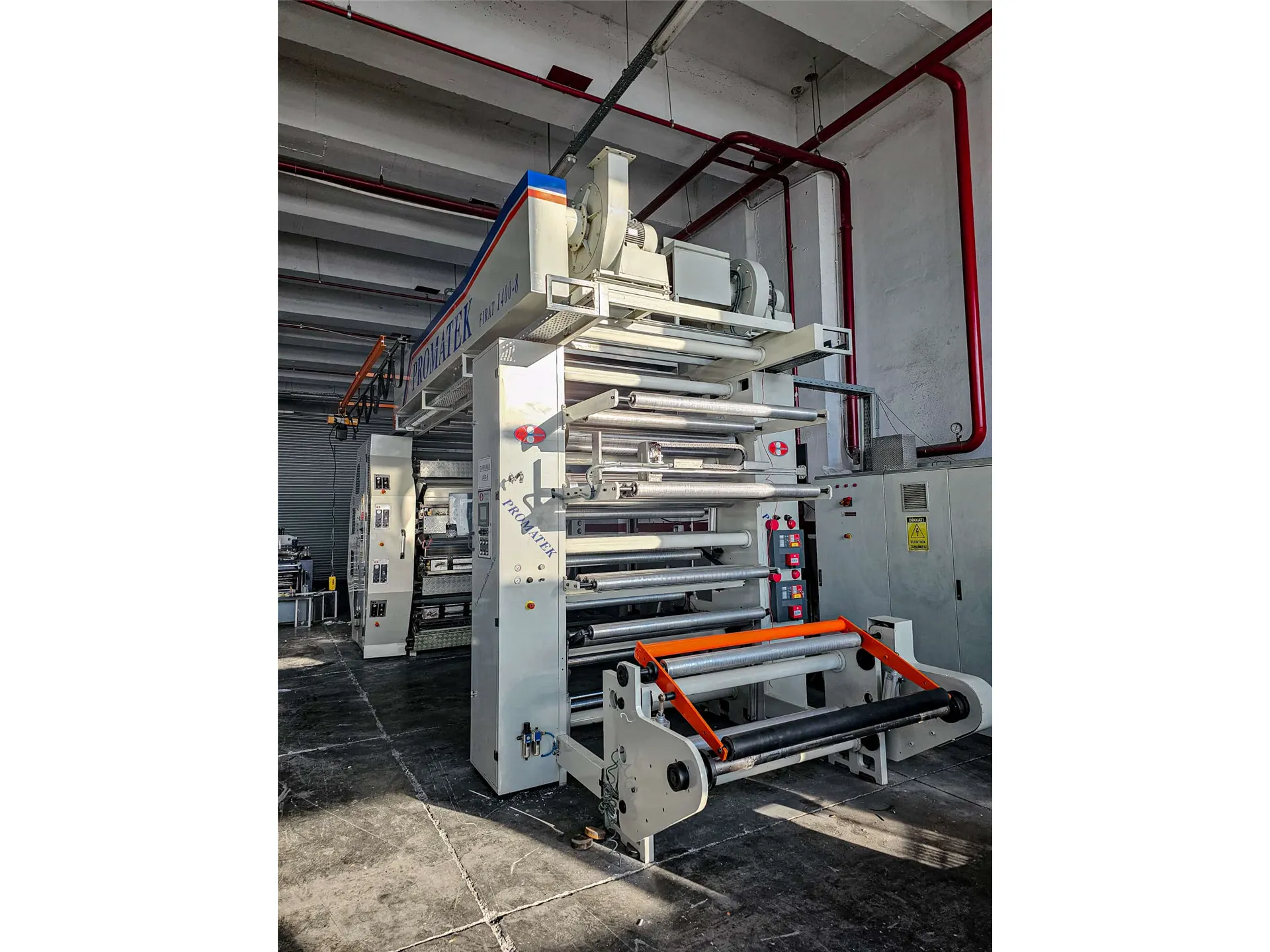 Promatek 8-Color Drum Flexo Printing Machine – 1400 mm, 300 m/min