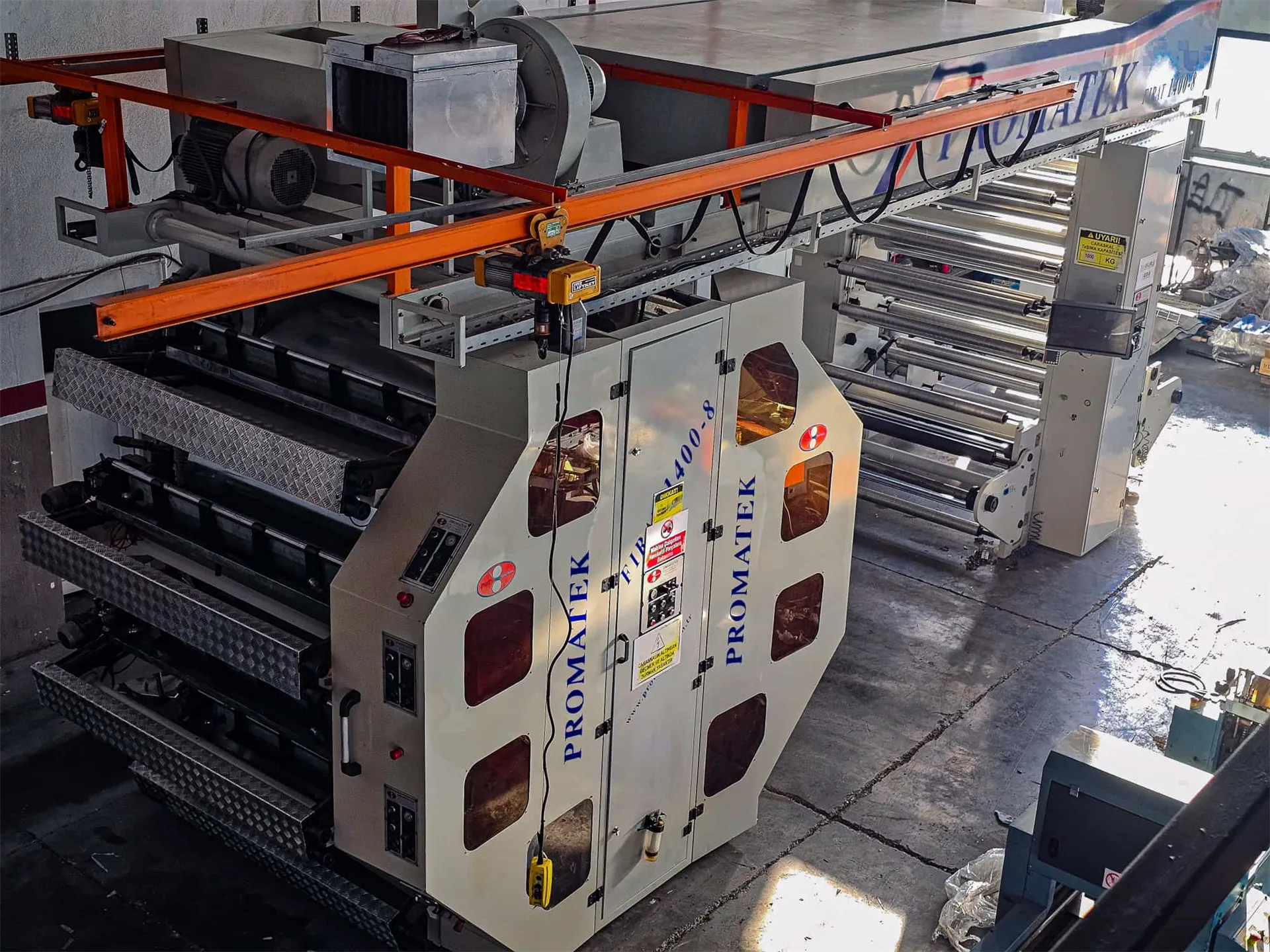 Promatek 8-Color Drum Flexo Printing Machine – 1400 mm, 300 m/min